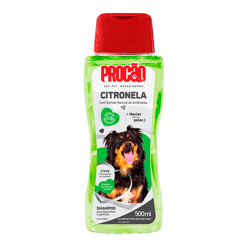 Shampoo Uso Veterinário Perfumado Citronela Procão Frasco 500ml