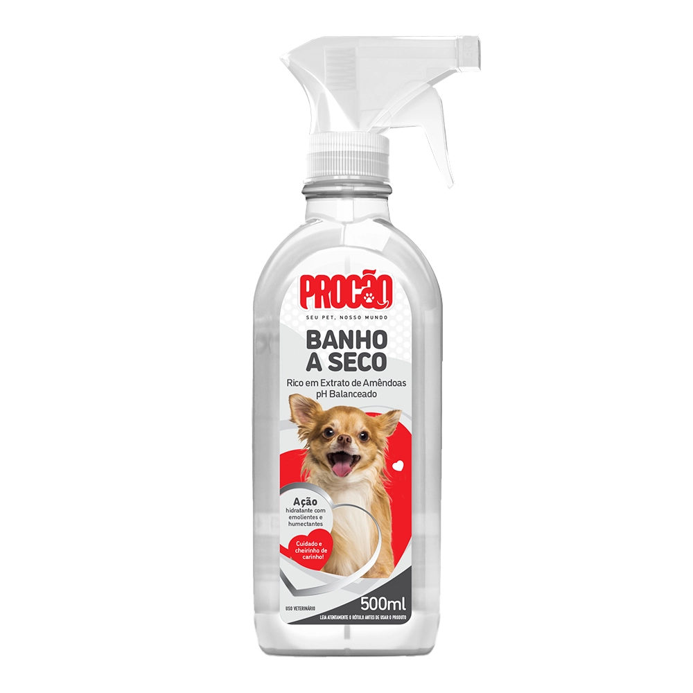Banho A Seco Uso Veterinário Spray Procão Frasco 200ml