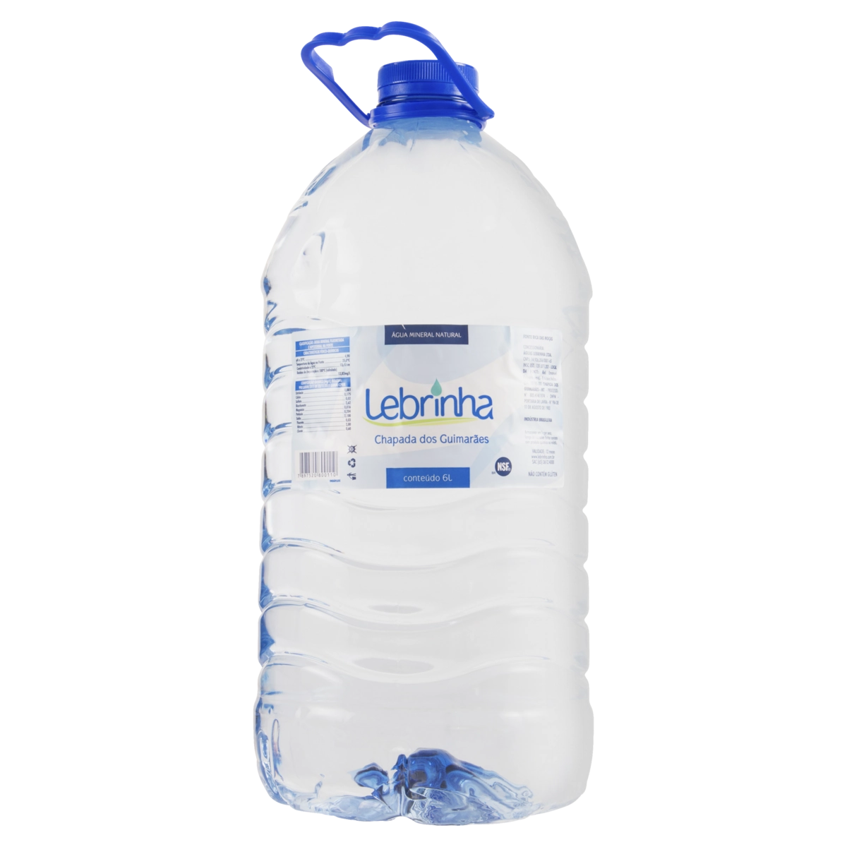 água Mineral Natural Sem Gás Lebrinha Galão 6l