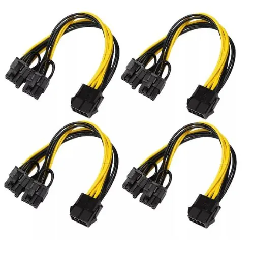 4x Cabos Splitter Y Energia Pci-e 8 Pinos 2x Pci-e 8pin Gpu