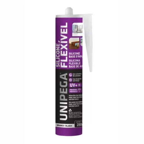 Silicone Flexível Base D água Branco 280ml Unipega