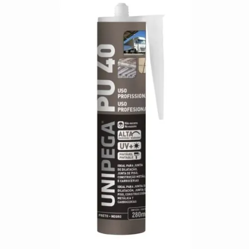Cola Pu 40 Profissional Placa Revestimento Pvc 400g Unipega Preto