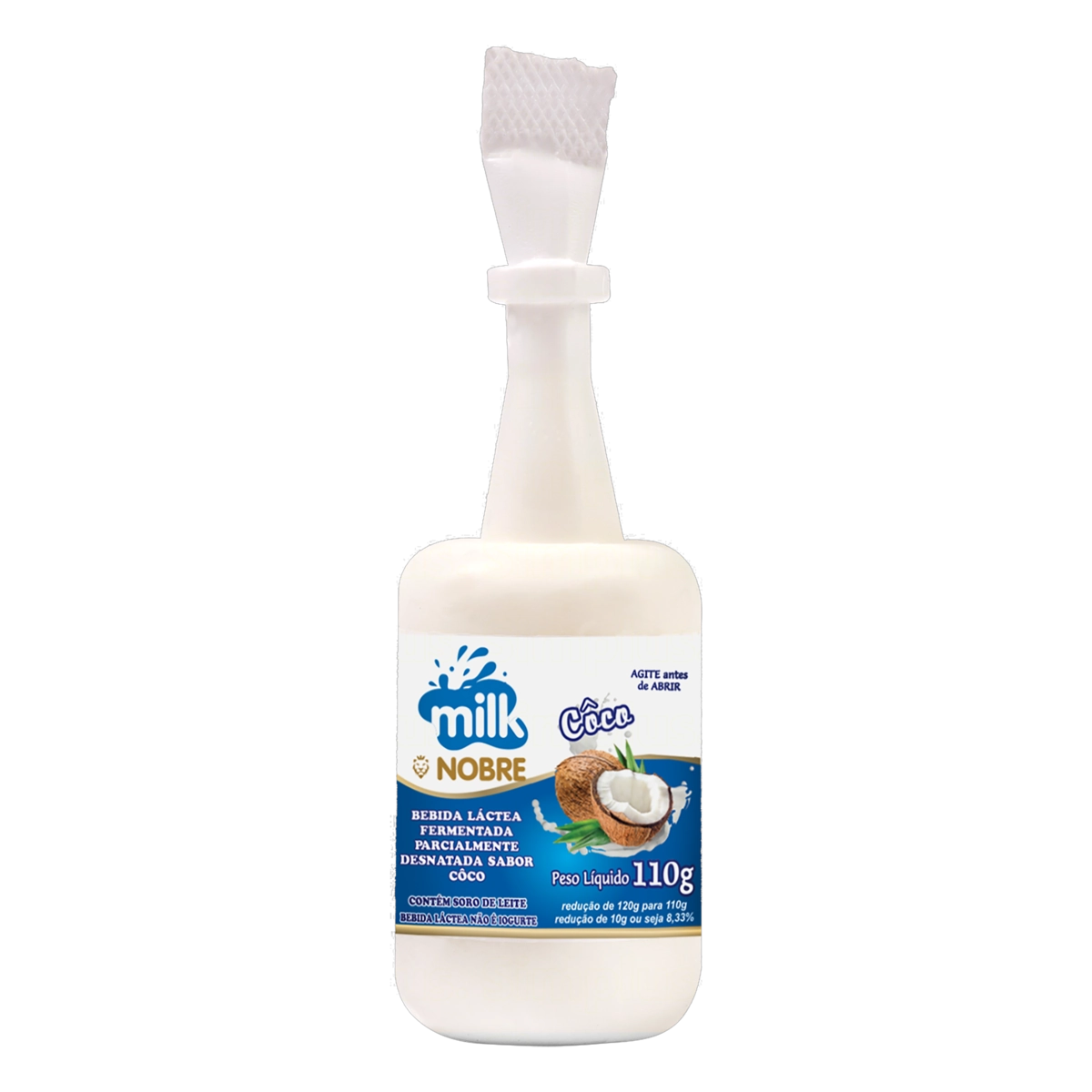 Bebida Láctea Fermentada Coco Parcialmente Desnatada Milk Nobre Squeeze 110g