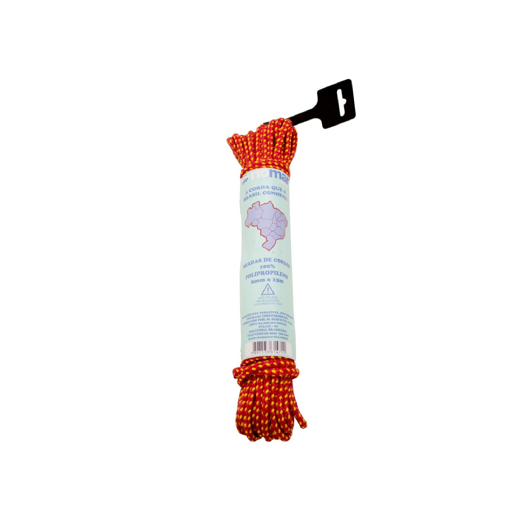 Corda de Polipropileno Trançada Multifilamento 6mm com 15m Multicolorido Riomar
