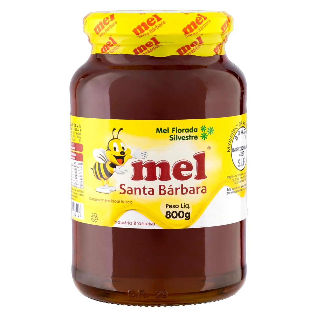 Mel Florada Silvestre Mel Santa Bárbara Vidro 800g