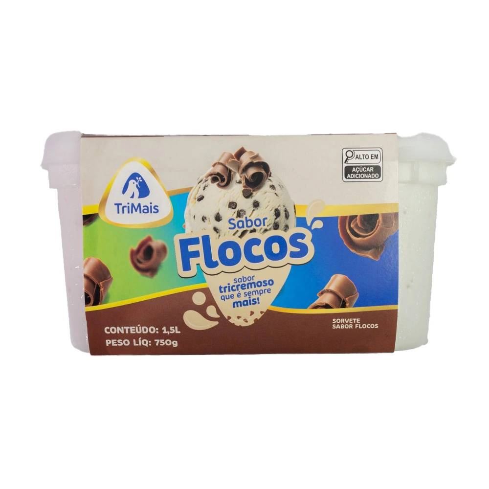Sorvete Trimais 1,5l Flocos