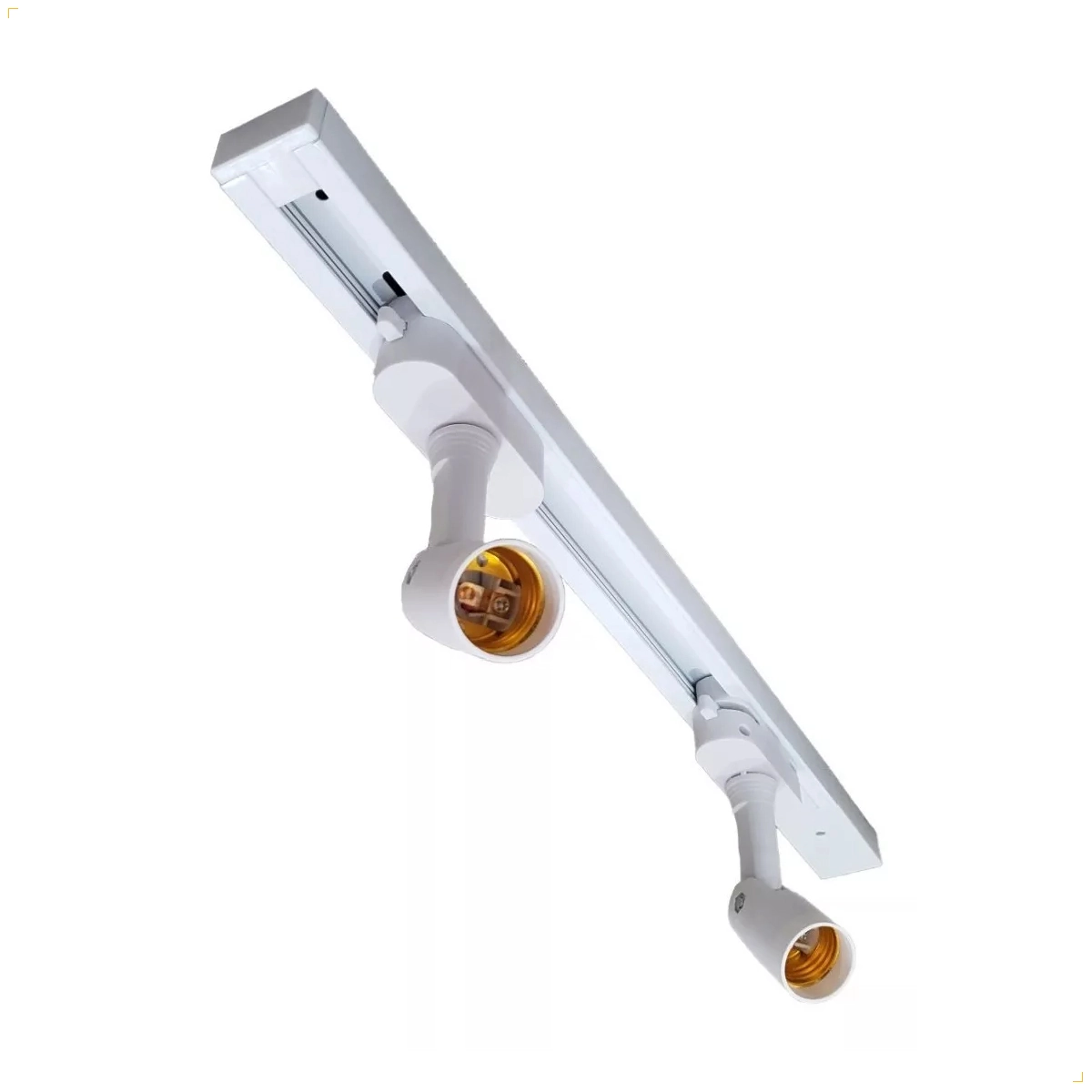 Trilho Eletrificado 50 Cm + 2 Spots Soquete E27 Bivolt Branco