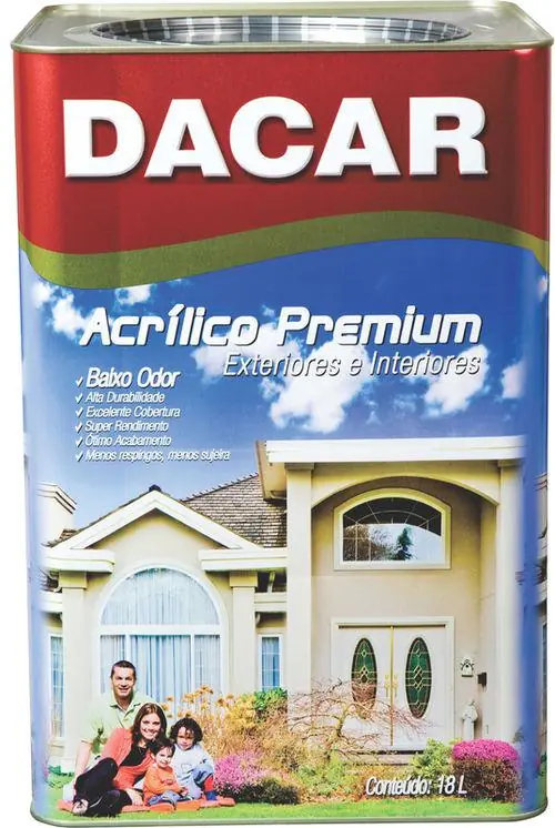 Tinta Acrílica Dacar Premium Interior E Exterior 18 L Branco