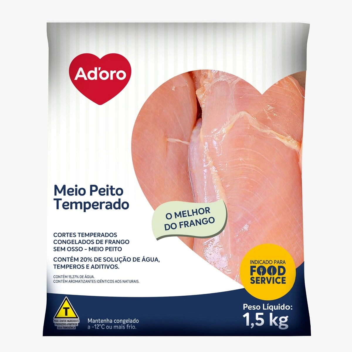 Meio Peito Temperado Congelado Pp 1,5 Kg 1cx