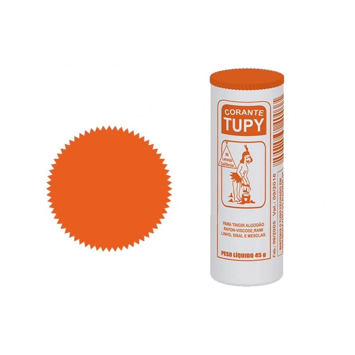 Corante Tupy P/roupa 45gr Laranja