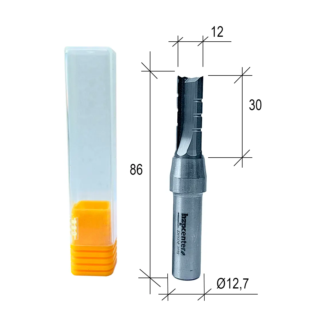 Fresa Router Cnc Corte Ø12 X Ac 30mm X Hø12,7mm X 3 Cortes