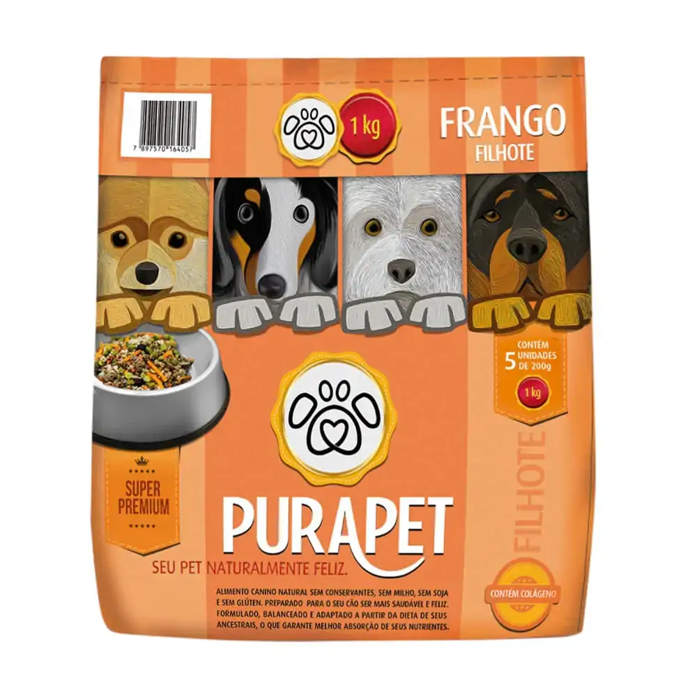 Alimento Cozido Frango Purapete Filhotes 1k