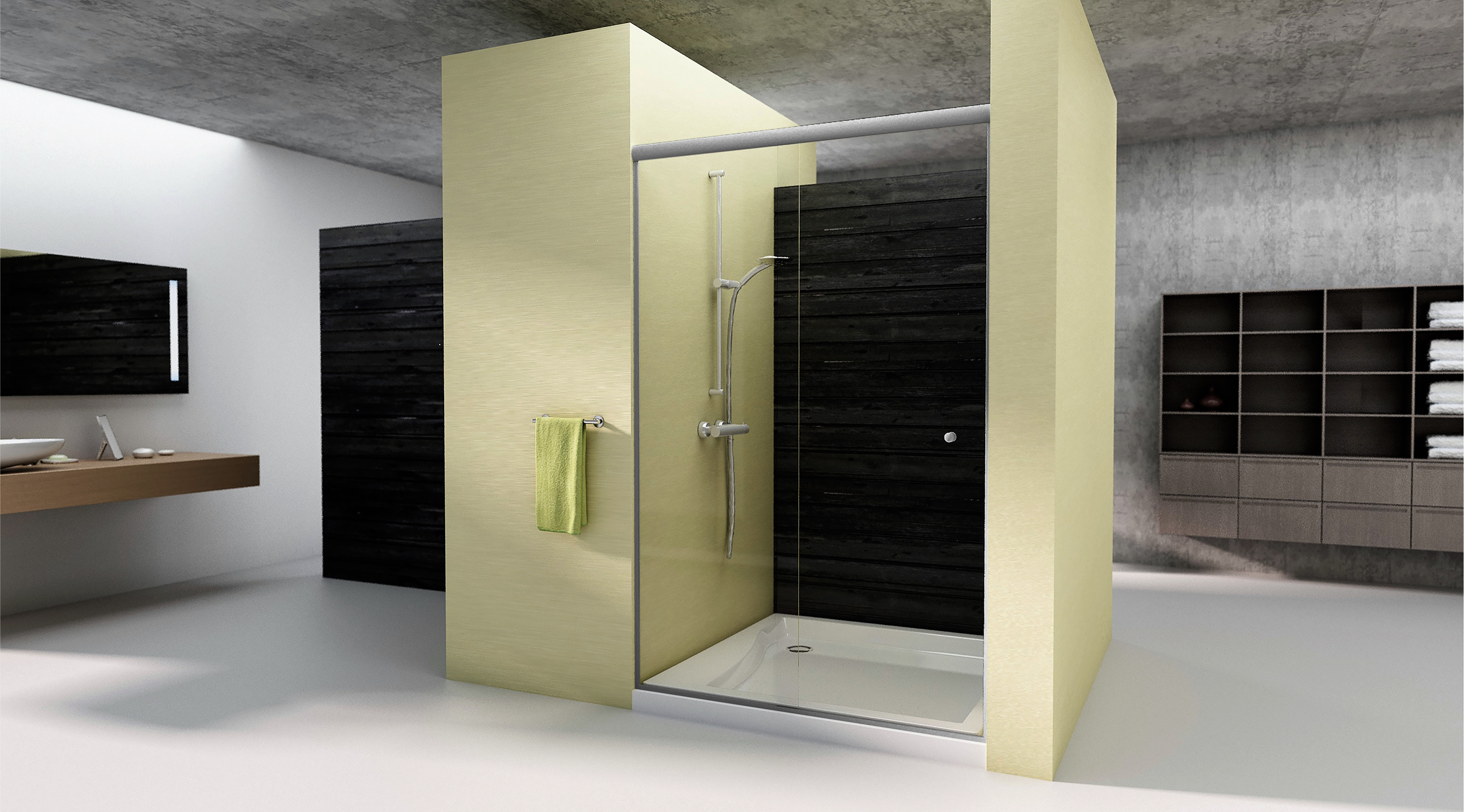 Box para Banheiro 105x190cm Vidro Incolor Frontal de Correr 2 Folhas Prata Fosco Marcolan