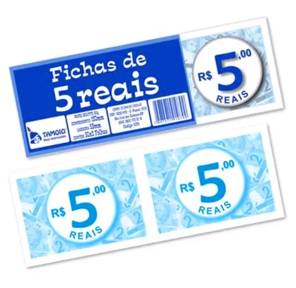 Ficha Preco R 5,00 Reais C/50x2fls Tamoio