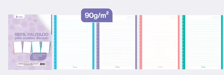 Refil Caderno Disco Tarjado 60fls 200x275mm Tamoio