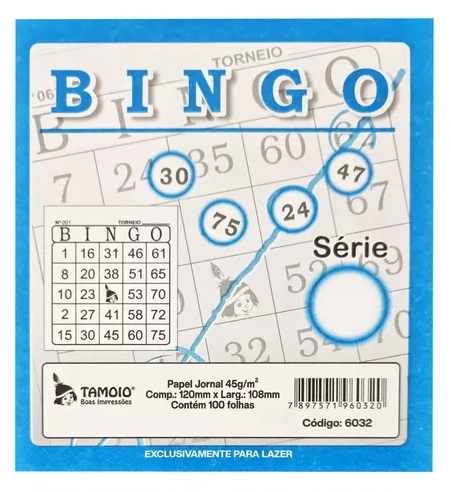 Cartela De Bingo Tamoio Azul 100fls 06032