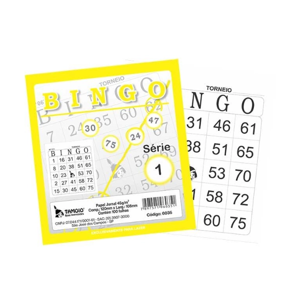 Cartela De Bingo Tamoio Am 100fls 06035