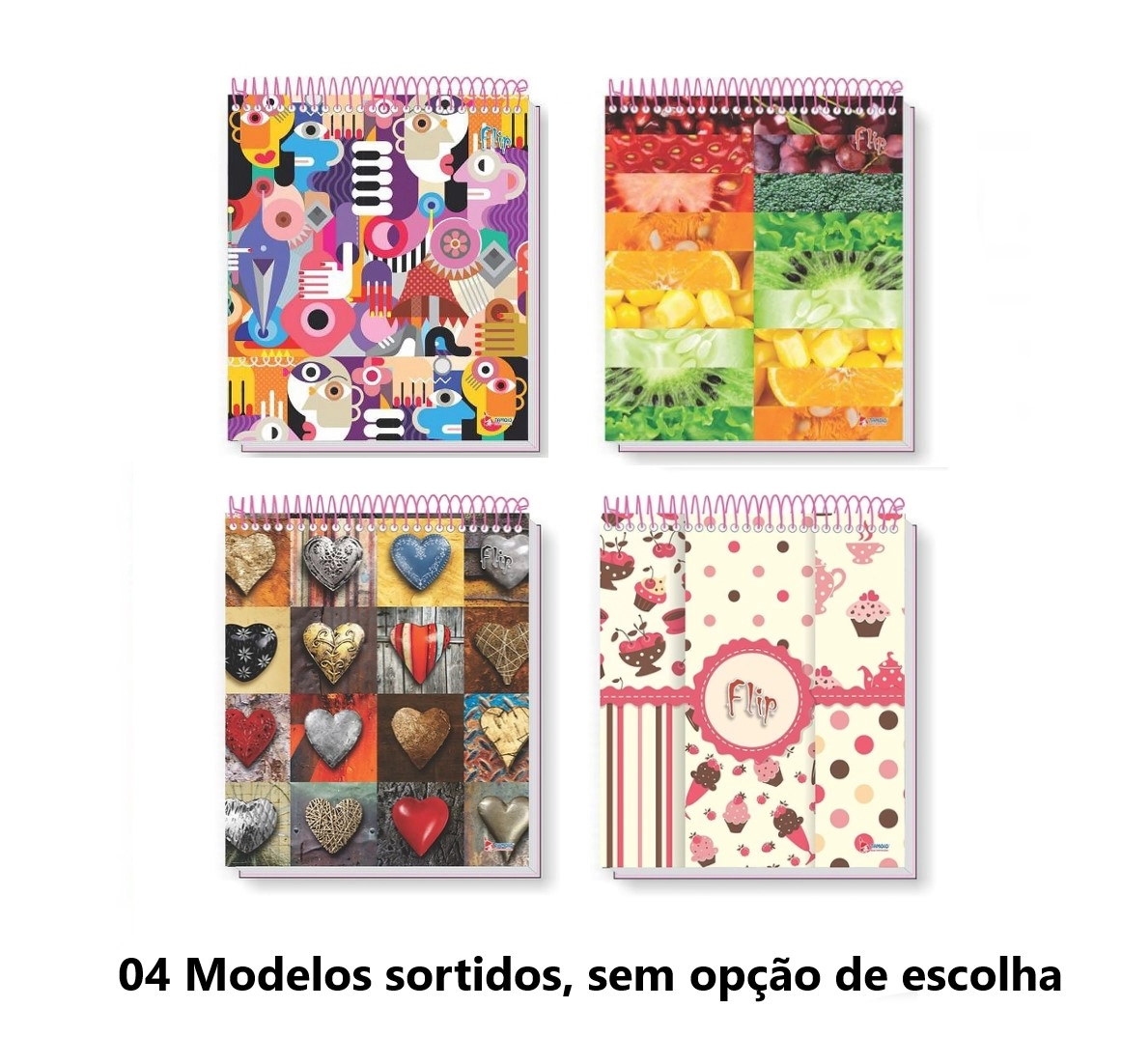 Caderno 10x1 Capa Dura Flip Femin Vert 160fls Tamoio