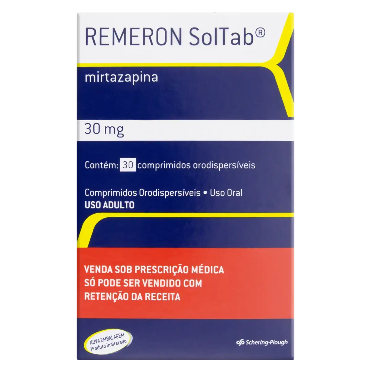 Remeron Soltab 30mg Schering Plough Caixa 30 Comprimidos Orodispersíveis Oral