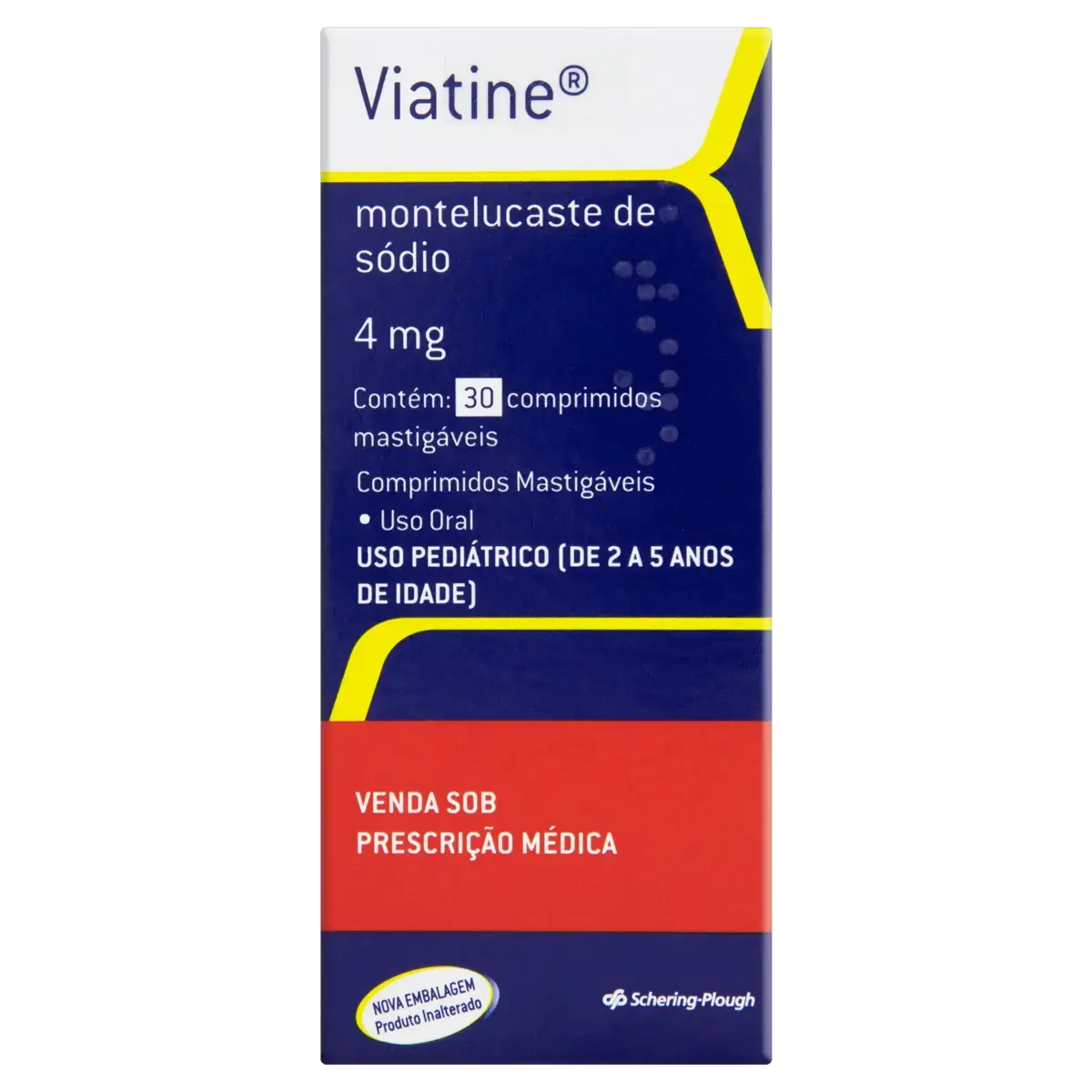 Viatine 4mg Schering Plough Caixa 30 Comprimidos Mastigáveis