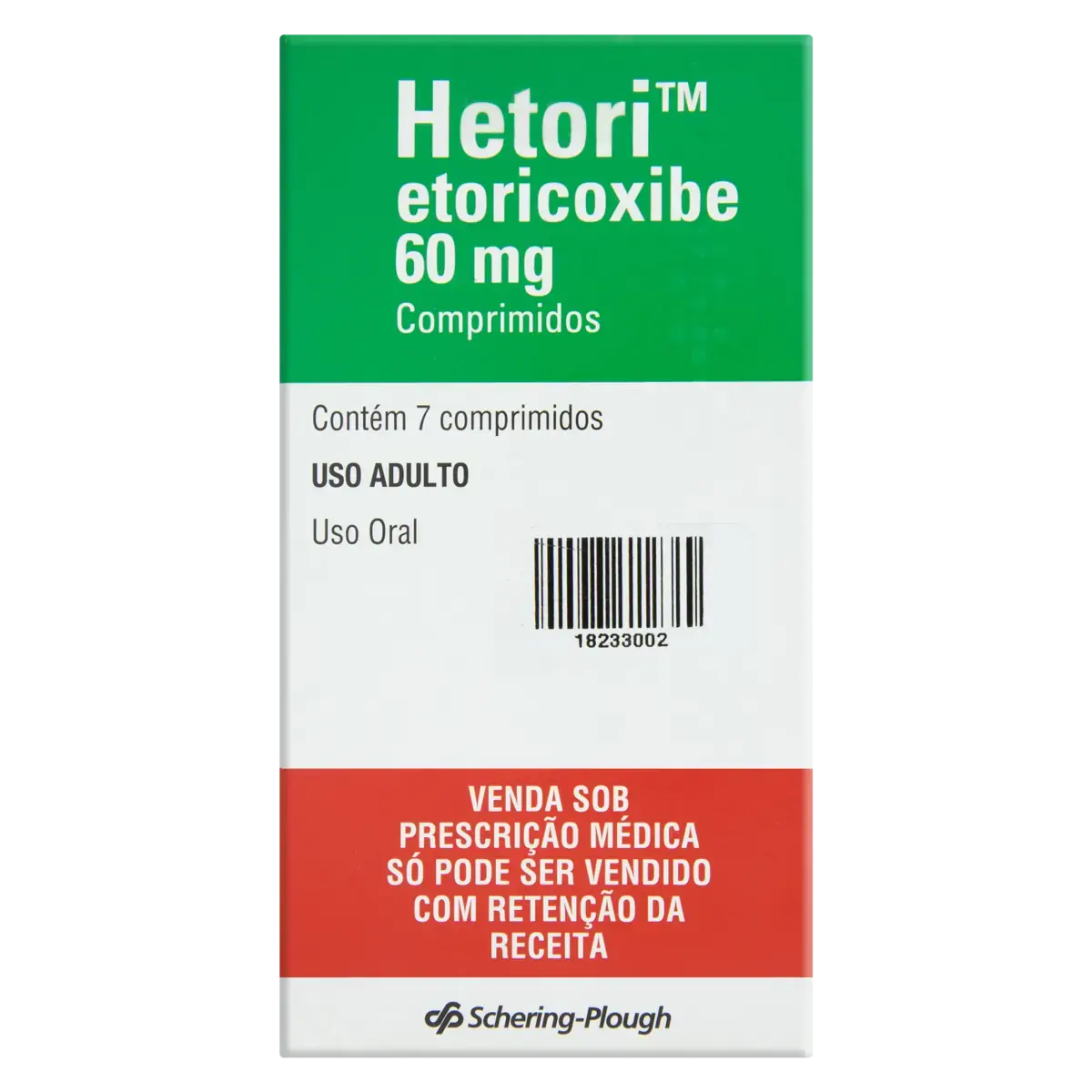 Hetori 60mg Schering Plough Caixa 7 Comprimidos