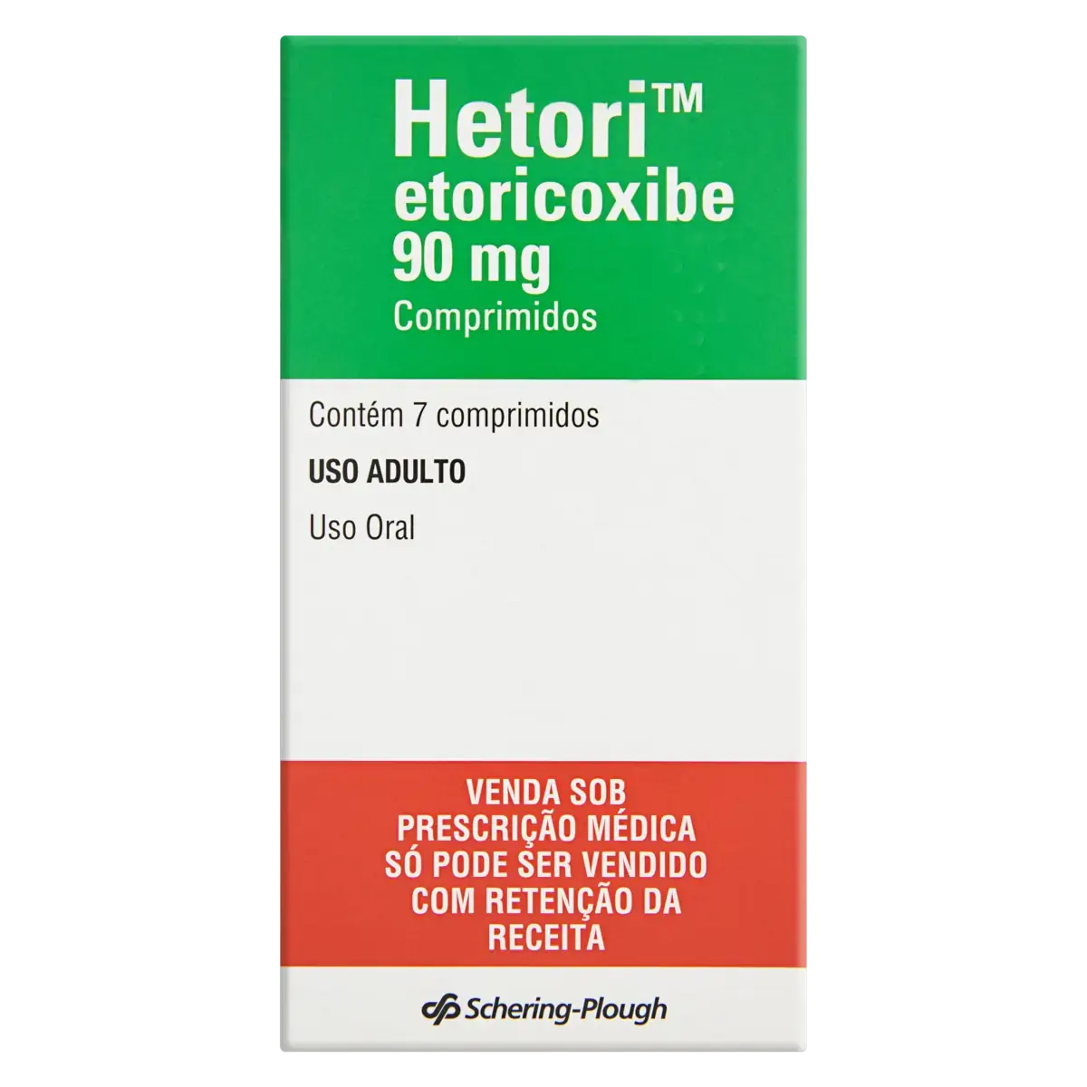 Hetori 90mg Schering Plough Caixa 7 Comprimidos