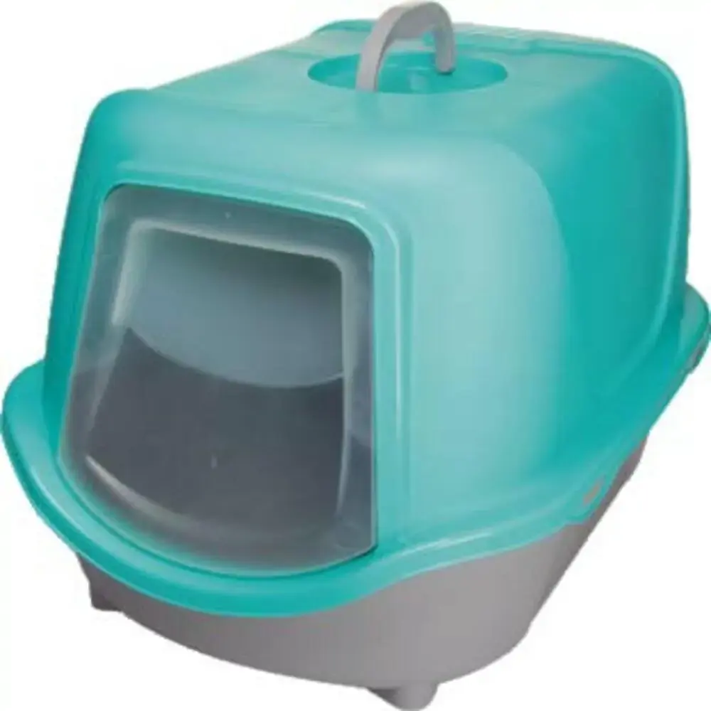 Banheiro Fechado Para Gatos Wc Cat New Plast Pet Azul Tiffany