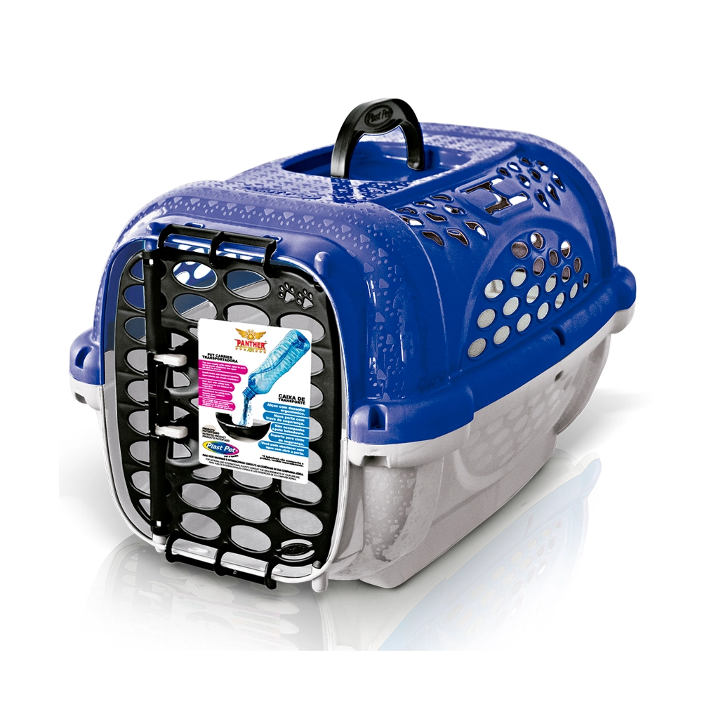 Caixa De Transporte Panther Azul Plast Pet Nâ 3