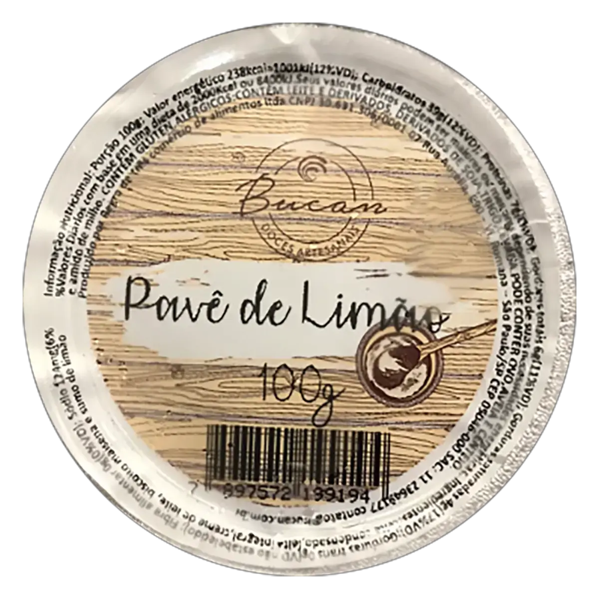 Pavê Cobertura Limão Bucan Pote 100g