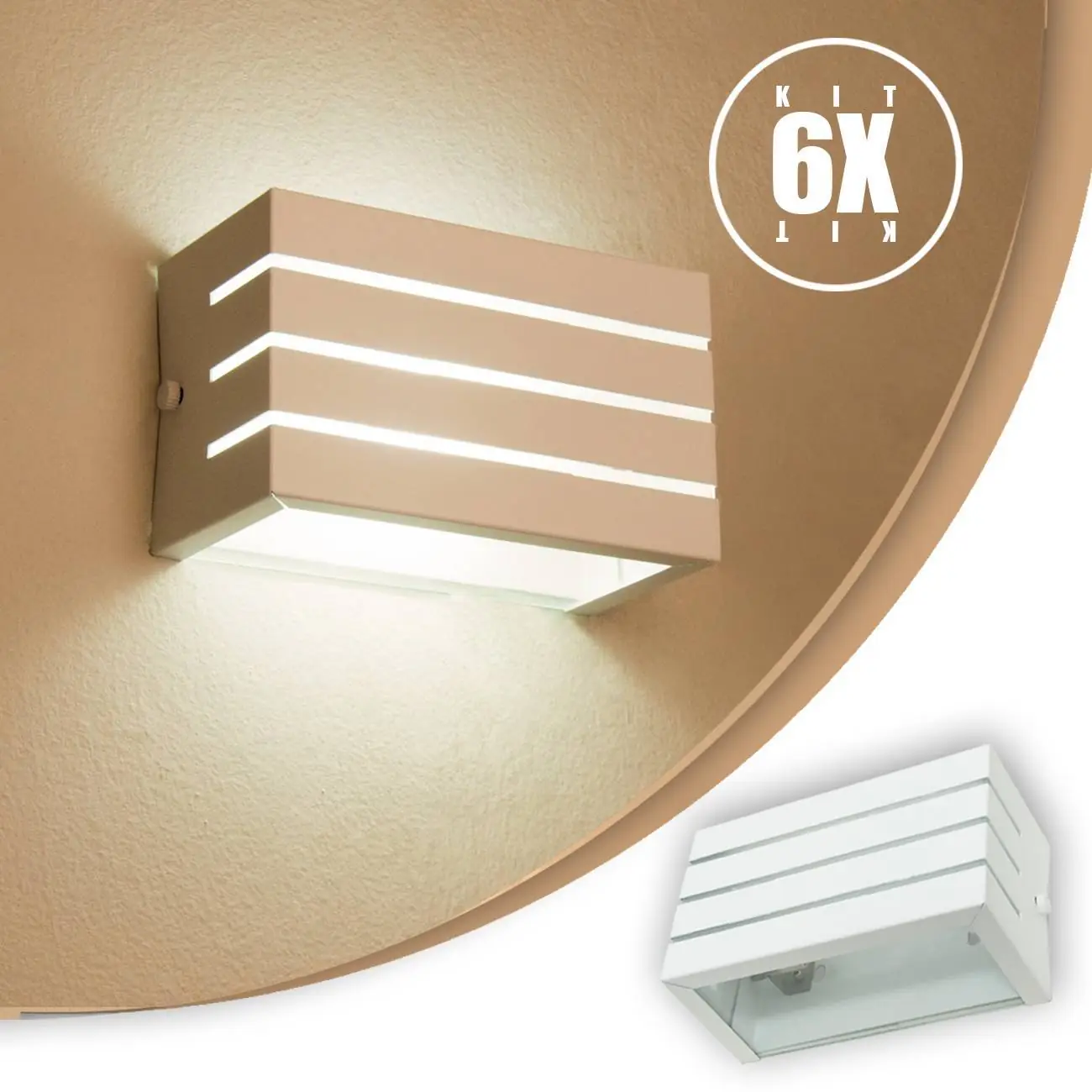 Arandela Frisada Branca Parede Externa Kit 06 Unidades