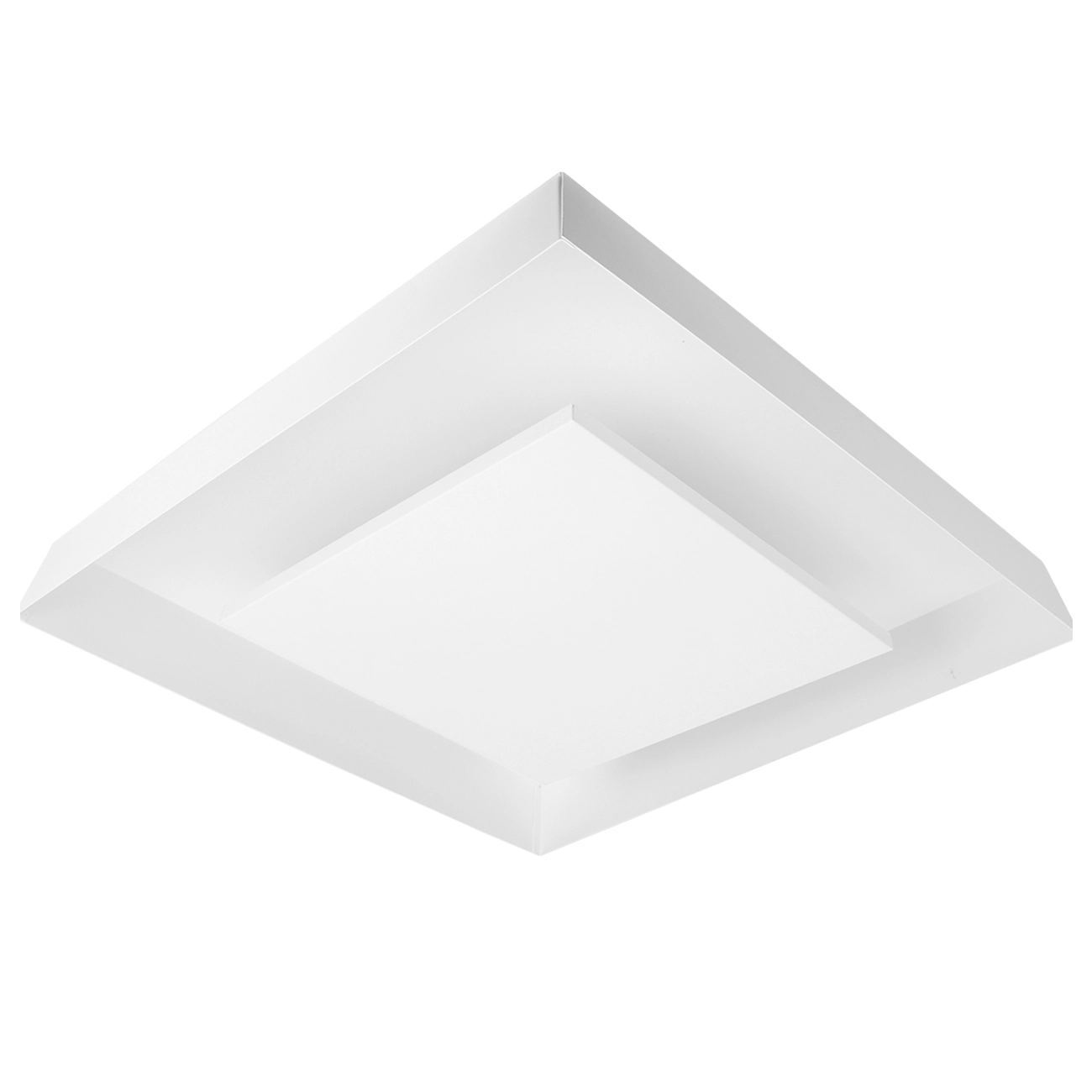Plafon De Luz Indireta Sobrepor 45x45cm Para 4 Lâmpadas E27 Branco