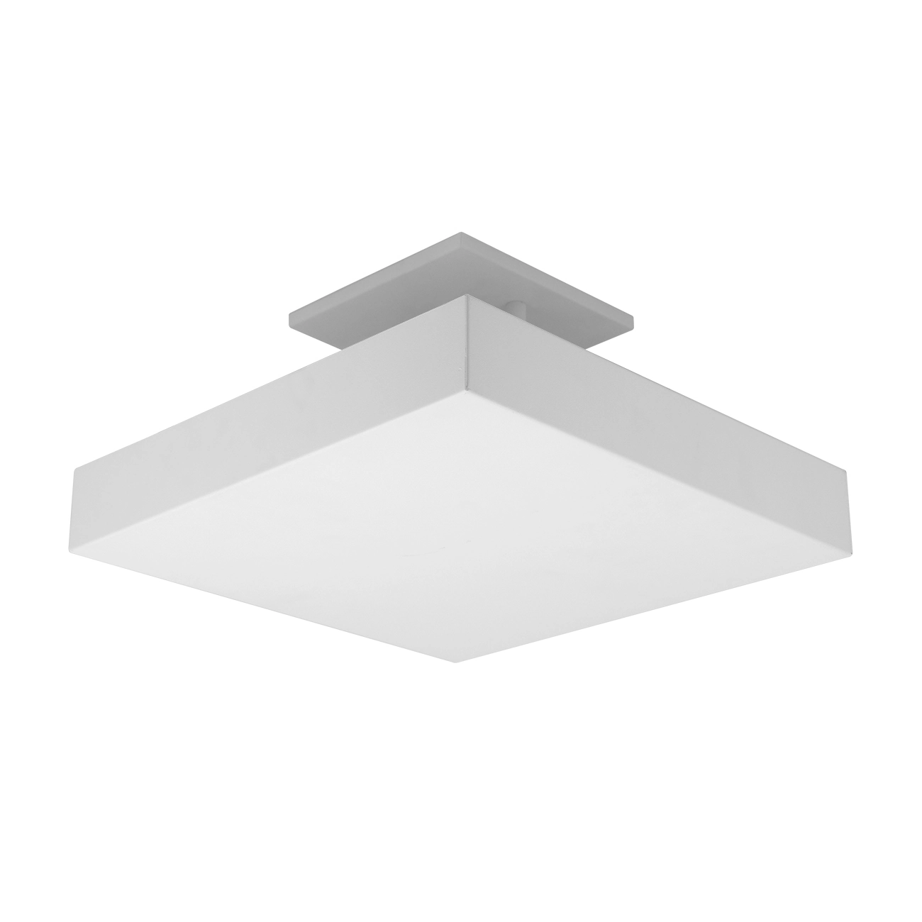 Plafon De Luz Indireta Sobrepor 35x35cm Para 4 Lâmpadas E27 Branco