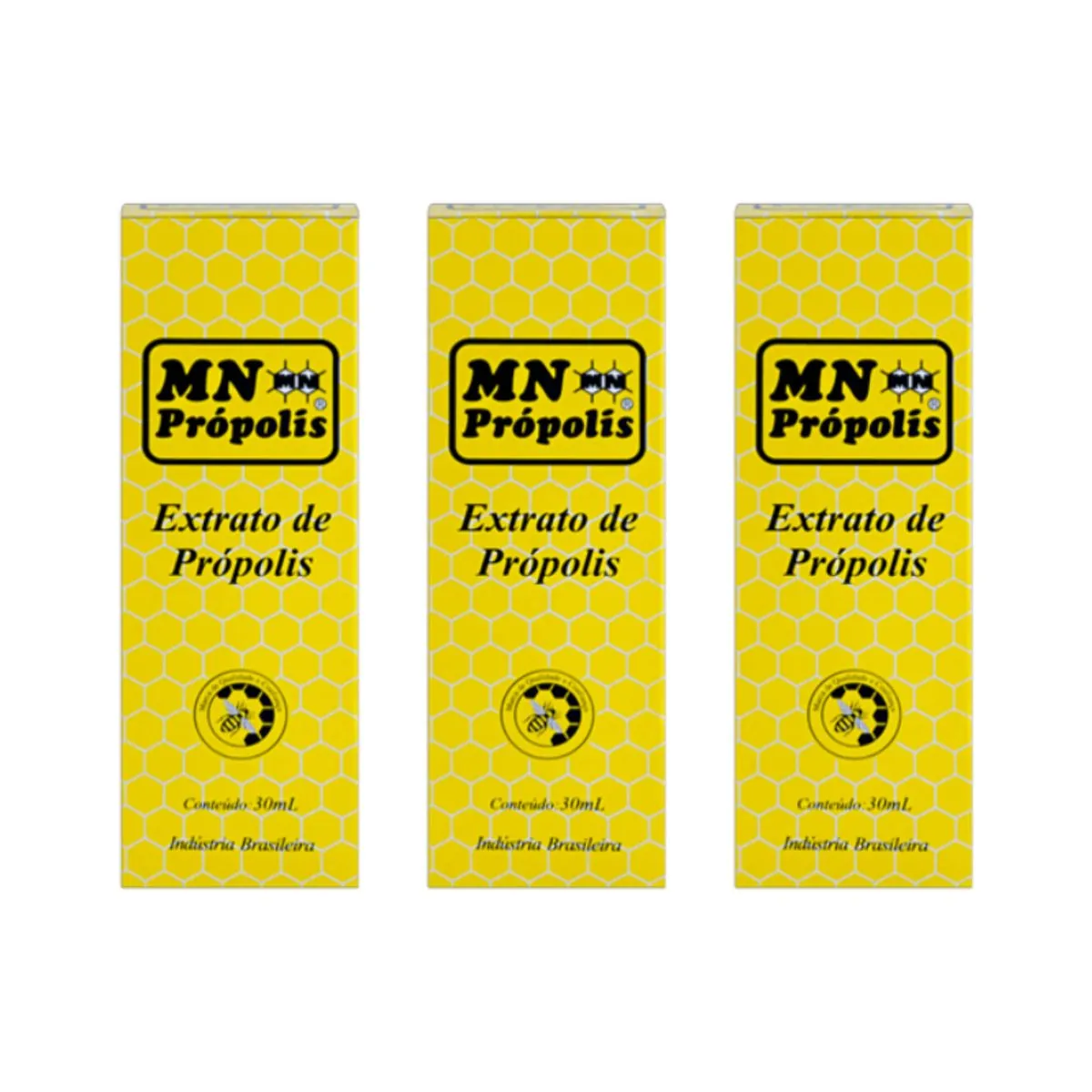 Kit 3X: Extrato de Própolis Amarelo MN Food 30ml
