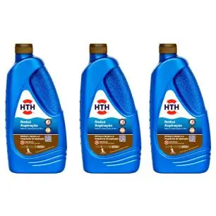 Kit 3 Litros Reduz Aspiração Hth 1 Litro Tratamento Piscina