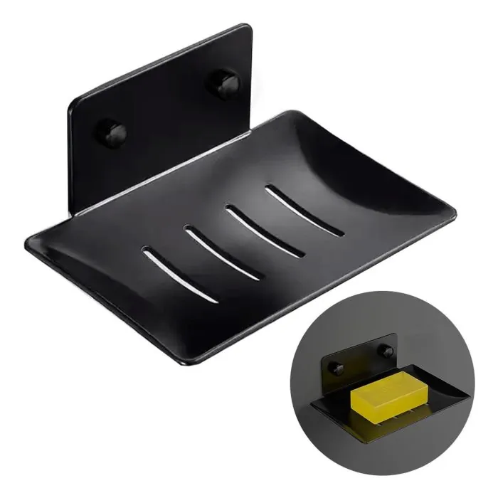 Saboneteira Banheiro Porta Sabonete Luxo Inox 304 Preta