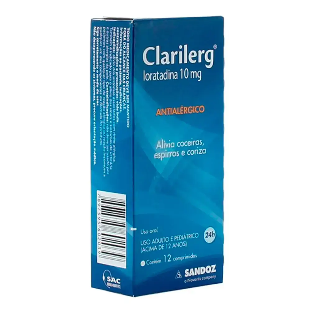 Clarilerg 10mg Sandoz Caixa 12 Comprimidos