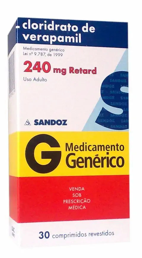Cloridrato De Verapamil 80 Mg 30 Comprimidos Sandoz Genérico