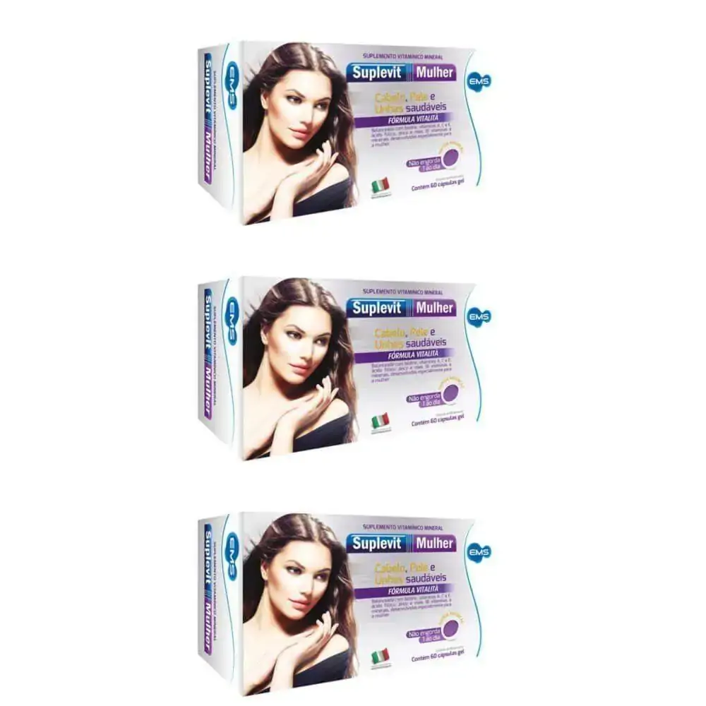Kit com 3 Suplevit Mulher com 60 cápsulas cada