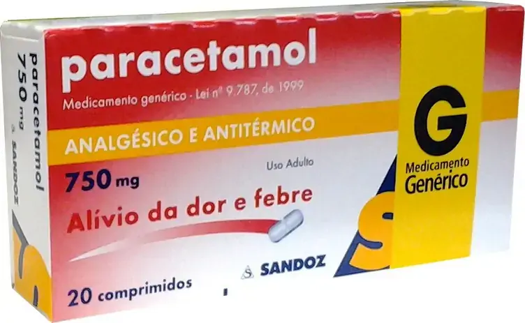 Paracetamol 750 Mg 20 Comprimidos Sandoz Genérico