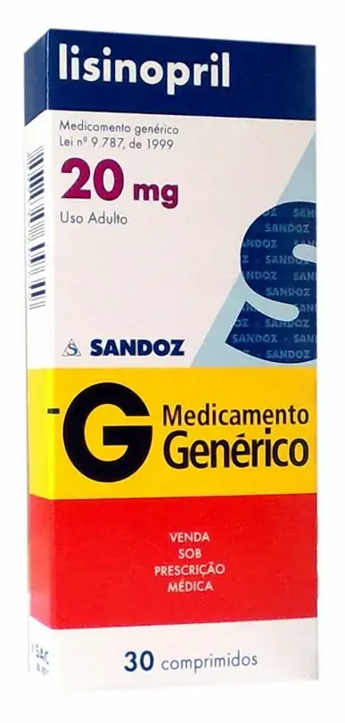 Lisinopril 20 Mg 30 Comprimidos Sandoz Genérico