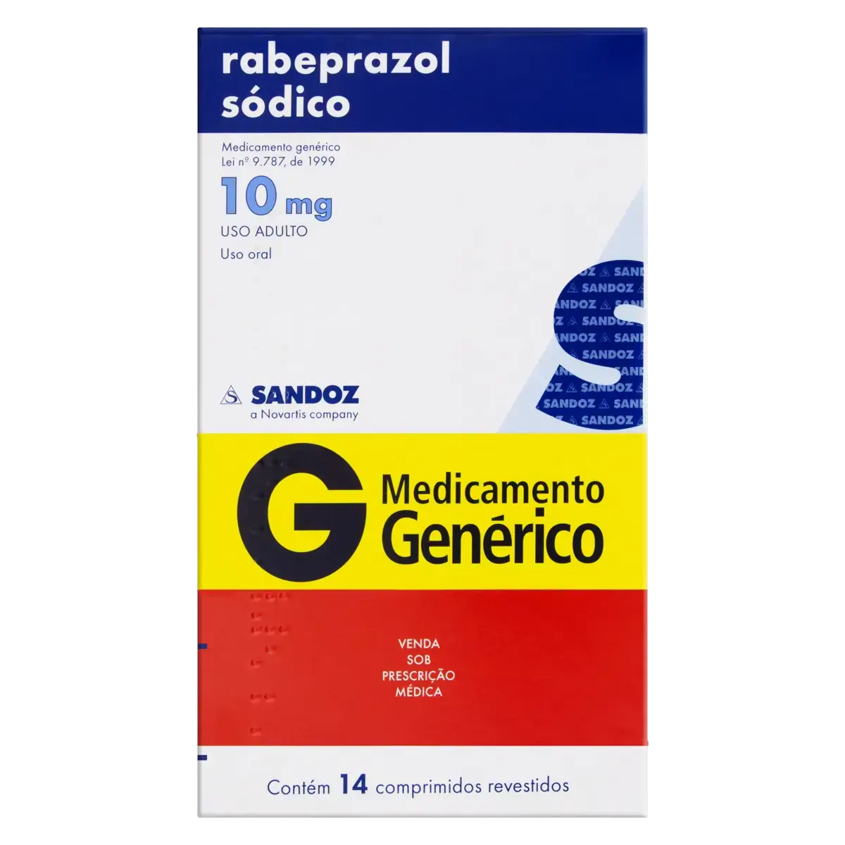 Rabeprazol Sódico 10mg Sandoz Caixa 14 Comprimidos Revestidos