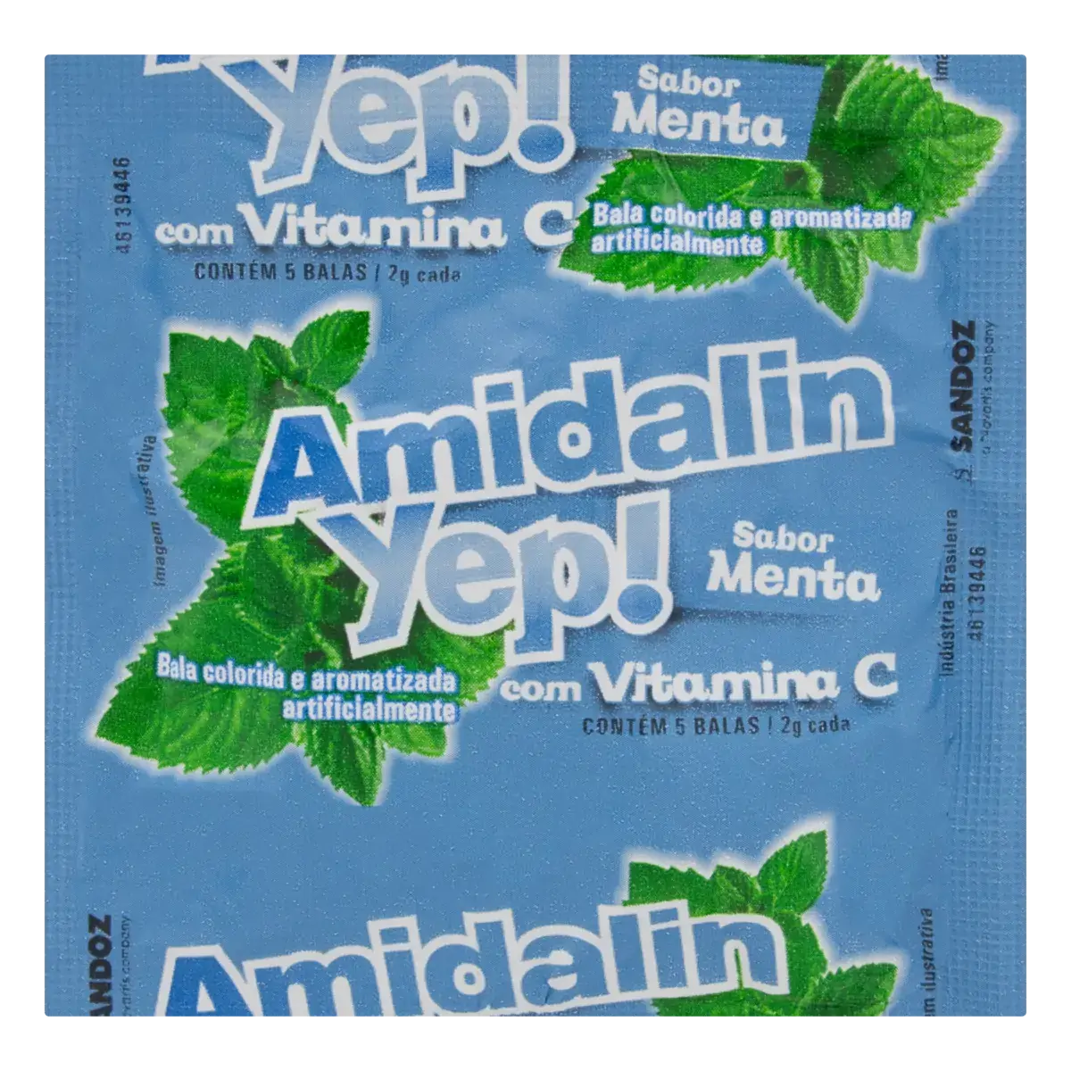 Bala Menta Amidalin Yep Envelope 5 Unidades