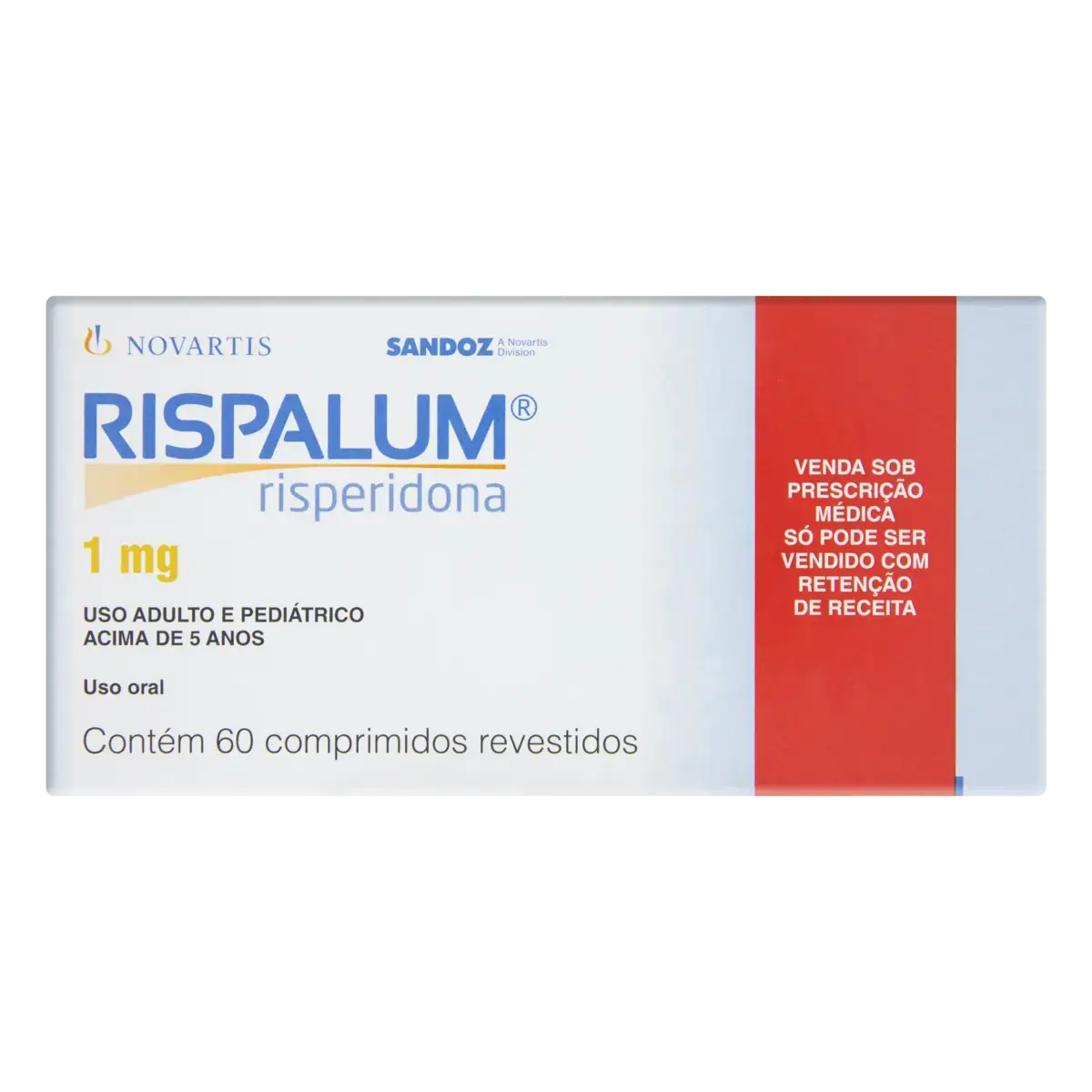 Rispalum 1mg Novartis Caixa 60 Comprimidos Revestidos