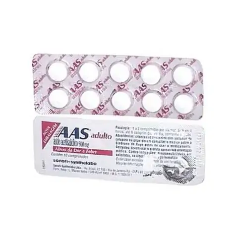 Aas 500 Mg 500 Comprimidos Sanofi Aventis Similar