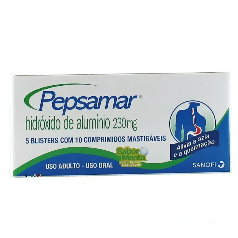 Pepsamar Menta 230mg Sanofi Caixa 5 Blisters