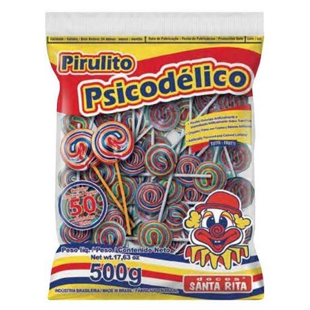 Pirulito Santa Rita Psicodelico 500g C/50 Un