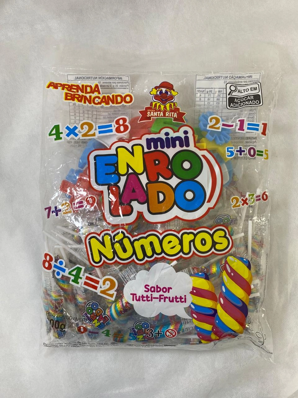 Pirulito Enrolado Numeros 300g Santa Rita