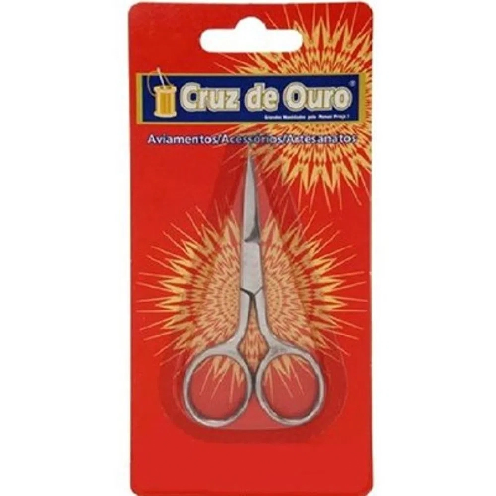 Tesoura Unha Cruz De Ouro Curva