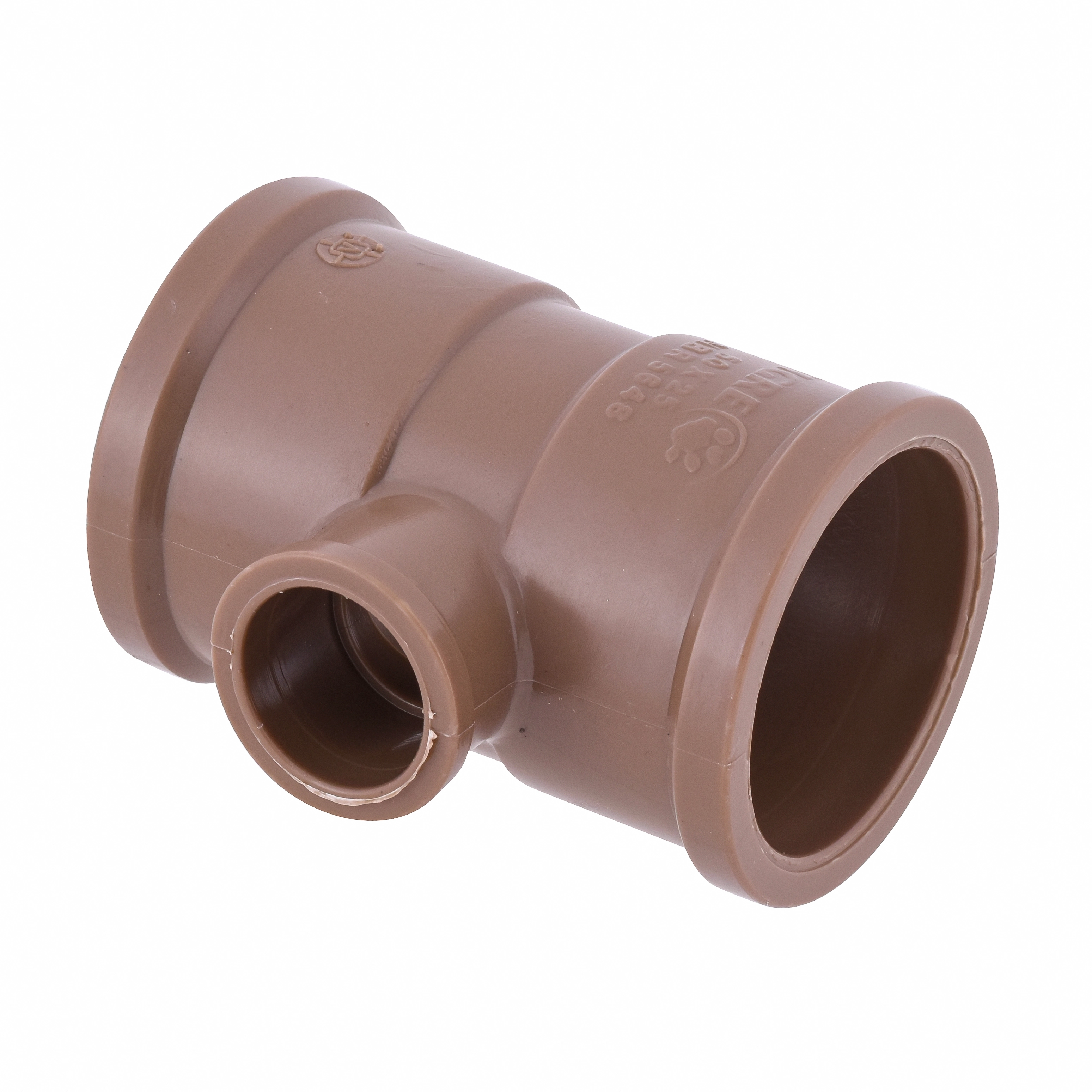 Tê de Redução 90° Soldável 50x25mm Marrom