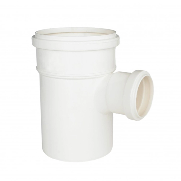 Tê de Redução Curto Esgoto 75x50mm Branco